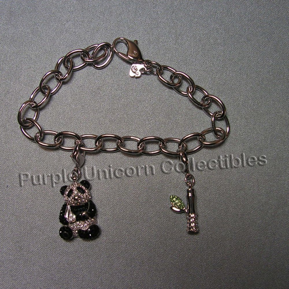 **HP** Swarovski Crystal SCS 2008 Panda Charm Bracelet 930685